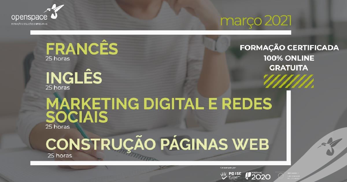 Agenda Março: Formação Certificada Online e Gratuita
